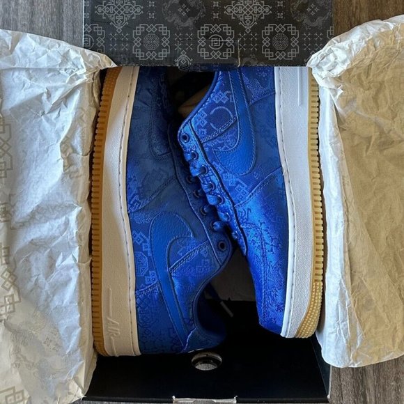Size 8.5 - Nike Air Force 1 Low x CLOT Royal Silk Blue 2019